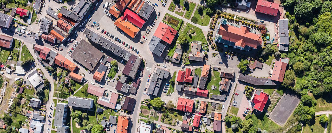 Aerial photo of town center