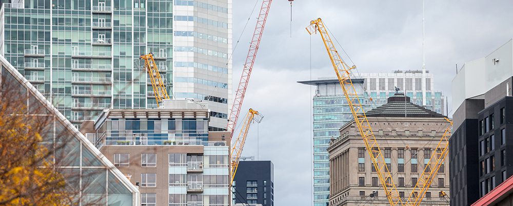 Stock image of skyscraper construction