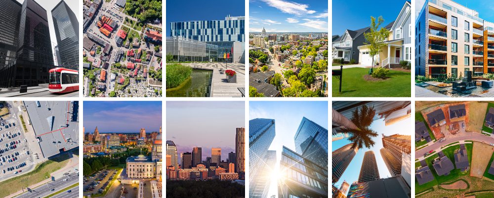 Collage of stock images used as header for 2021 mid-year sentiment survey